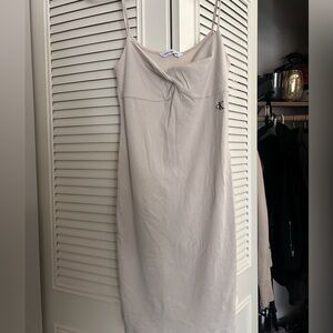 Calvin Klein Jeans Ribbed Cream dress